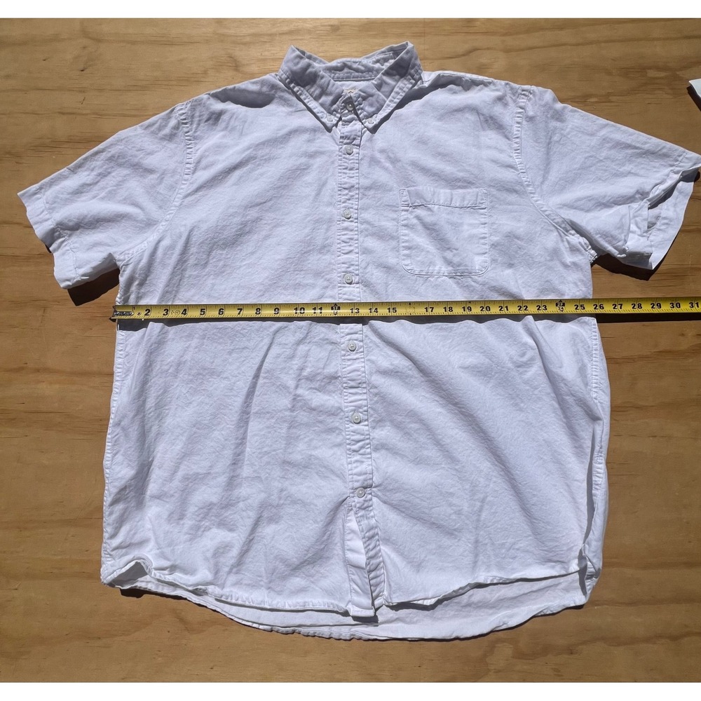 St JohnsBay Mens XXL White Short Sleeve Button Down Shirt 100% CottonClassic Fit
